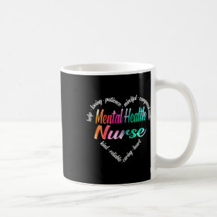Taza De Café Enfermera de salud corazón nube de palabras acuare
