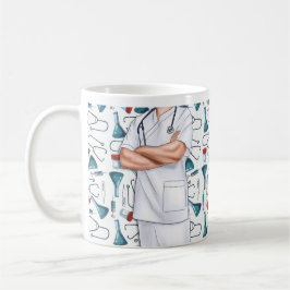 Taza De Café Enfermera de sexo masculino: hongos blancos y café