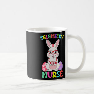 Taza De Café Enfermera de telemetría Bunny Easter Day Stethosco