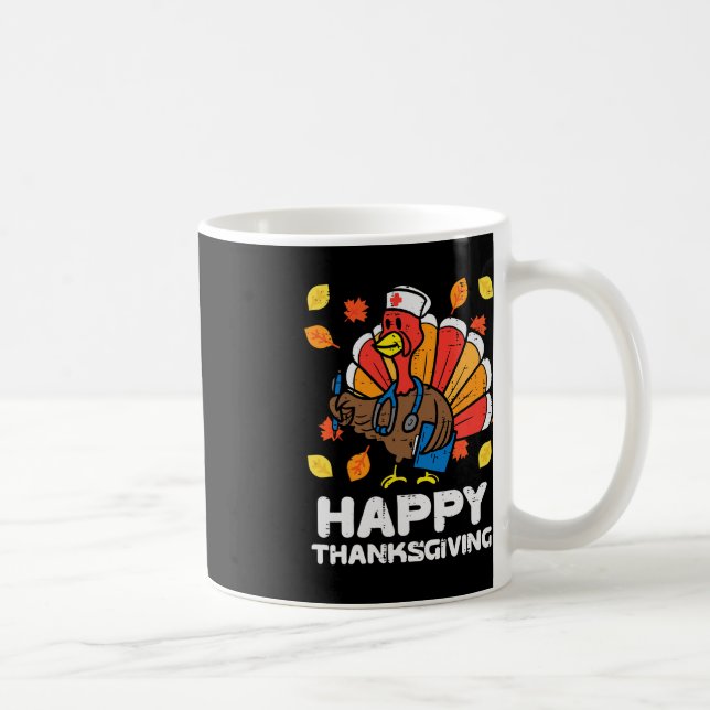 Taza De Café Enfermera de Turquía Feliz Día de Acción de Gracia (Derecha)