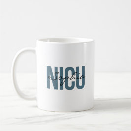 Taza De Café Enfermera de UCI Neonatal Tipografía Negrita Perso