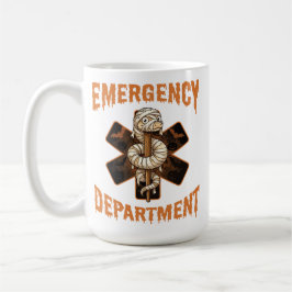 Taza De Café Enfermera de URG de Halloween Momia Serpiente Estr