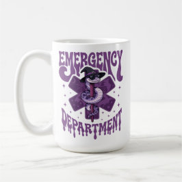 Taza De Café Enfermera de Urgencias de Halloween Bruja Serpient