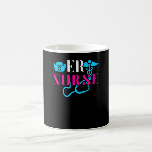 Taza De Café Enfermera de urgencias estetoscopio corazón sala d