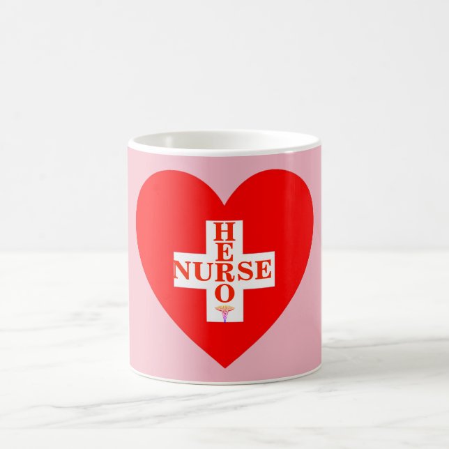 Taza De Café Enfermera del héroe (Centro)