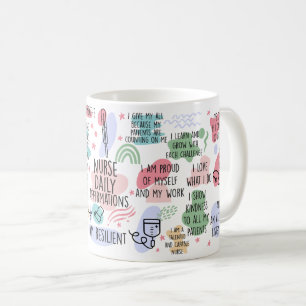 Taza De Café Enfermera Diaria Afirmación Enfermería Inspiradora