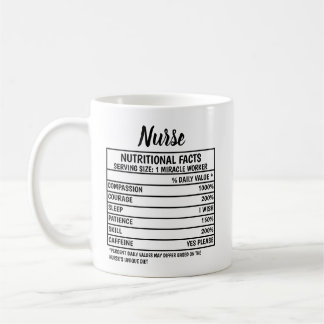 Taza De Café Enfermera divertida Nutrición Valor Regalo Café Mu