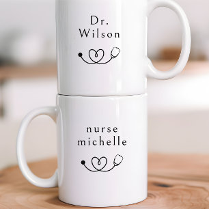Taza De Café Enfermera Doctor   Trabajador sanitario minimalist