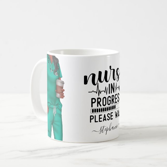 Taza De Café Enfermera en curso personalizada (Anverso izquierdo)