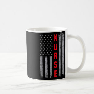 Taza De Café Enfermera Enfermería de diseño de bandera estadoun