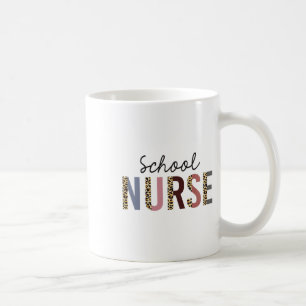 Taza De Café Enfermera Escolar Estampado De Leopardo Enfermería