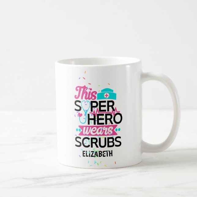 Taza De Café Enfermera - Esta superheroína usa escudos - Añadir (Derecha)
