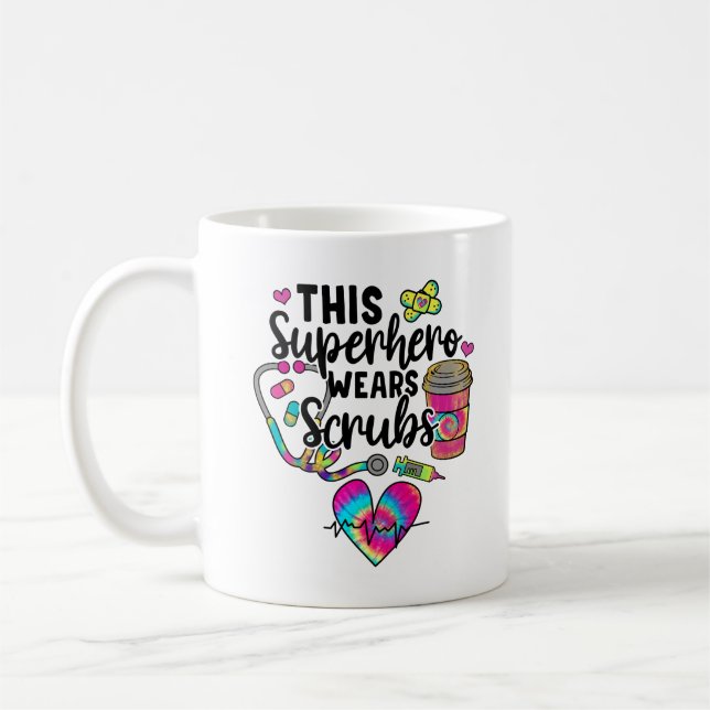 Taza De Café Enfermera Esta Superheroína Usa Scrubs (Izquierda)