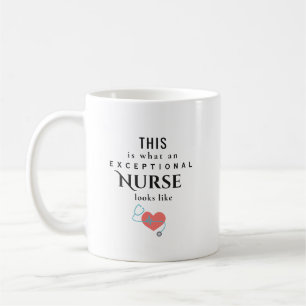 Taza De Café Enfermera Excepcional Agradecimiento Nombre Person