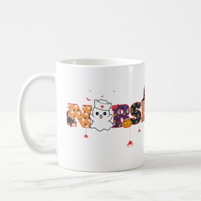 Taza De Café Enfermera fantasma de Halloween (Izquierda)