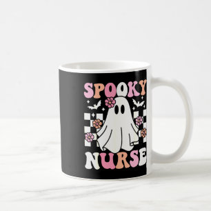 Taza De Café Enfermera fantasmal de Halloween disfraz retro Gro