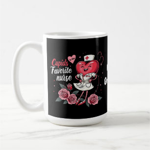 Taza De Café Enfermera favorita de Cupido y bonito San Valentín
