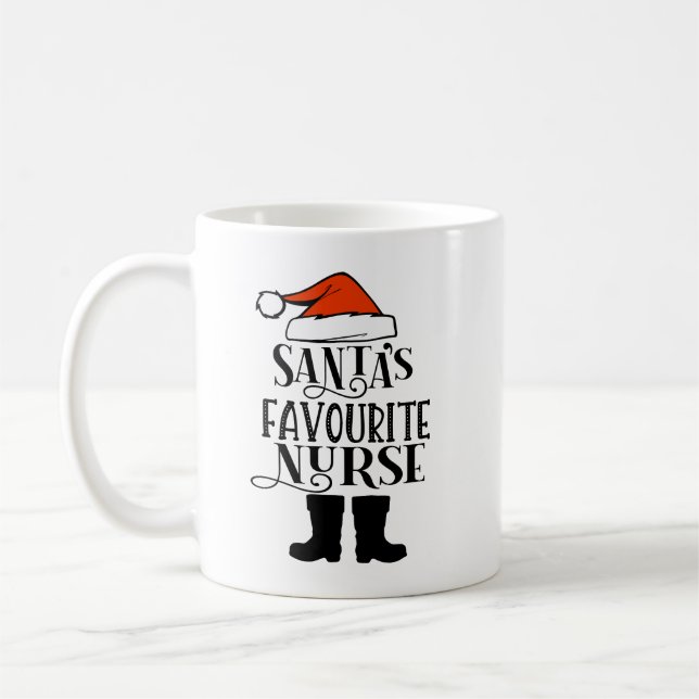 Taza De Café Enfermera favorita personalizada de Santa Claus (Izquierda)