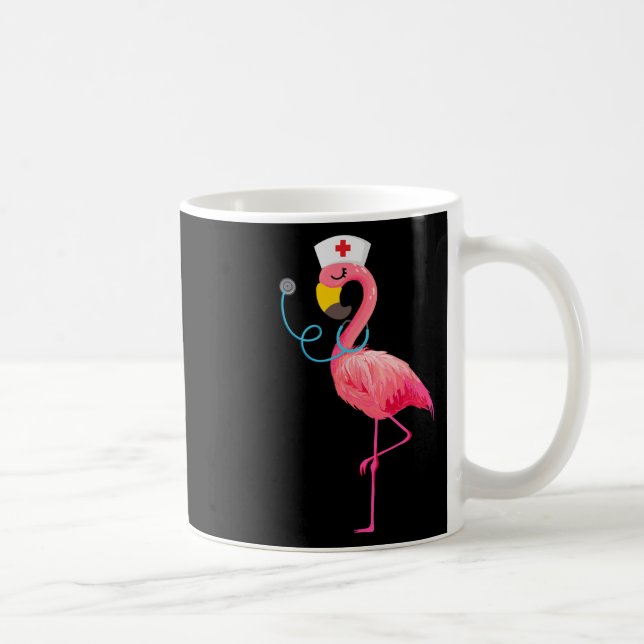 Taza De Café Enfermera Flamingo - Funny Flamingo Lover Enfermer (Derecha)