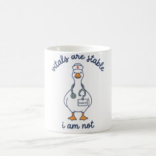 Taza De Café Enfermera Ganso Personalizada Los Signos Vitales E