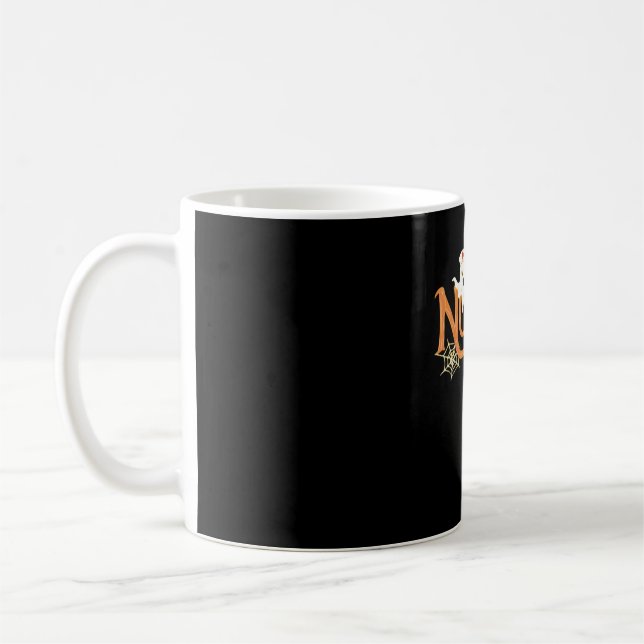 Taza De Café Enfermera Halloween Fantasma y Calabaza Esencial T (Izquierda)