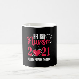 Taza De Café Enfermera jubilada 2021 Ya no es mi problema Enfer