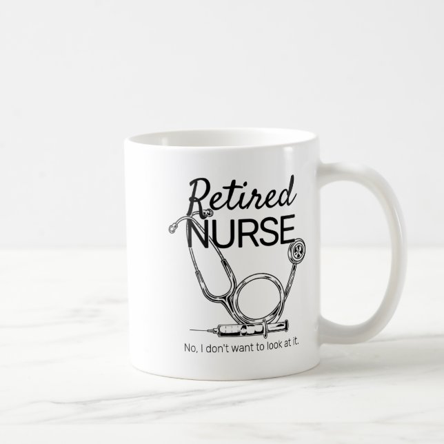 Taza De Café Enfermera jubilada divertida jubilación de enferme (Derecha)