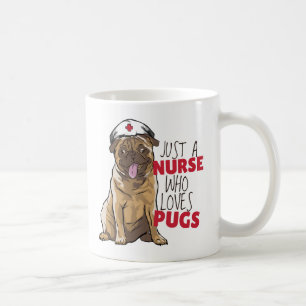 Taza De Café Enfermera Linda Ama Regalos de Pug RN Mamá Perro -