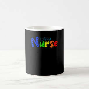 Taza De Café Enfermera Linda Estetoscopio Colorido Enfermera Pi