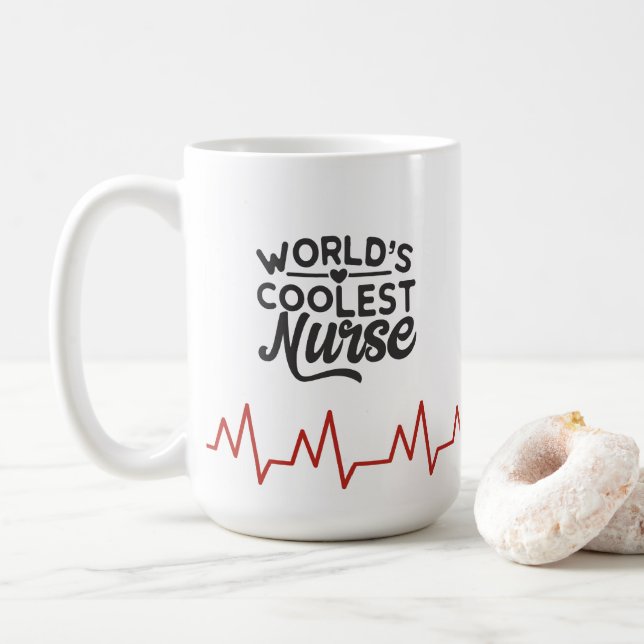 Taza De Café Enfermera más fría del mundo (Con donut)