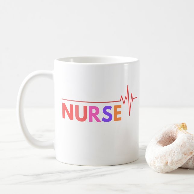 Taza De Café Enfermera Mug - Regalo divertido y Inspirador para (Con donut)