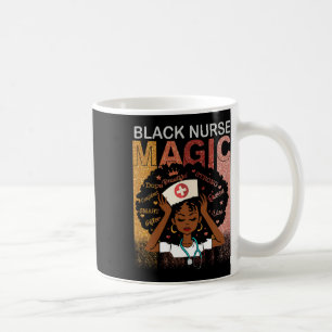 Taza De Café Enfermera Mujer Negra Mágica Afro Melanin Reina de