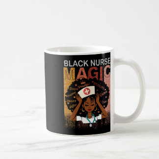 Taza De Café Enfermera Mujer Negra Mágica Afro Melanin Reina de