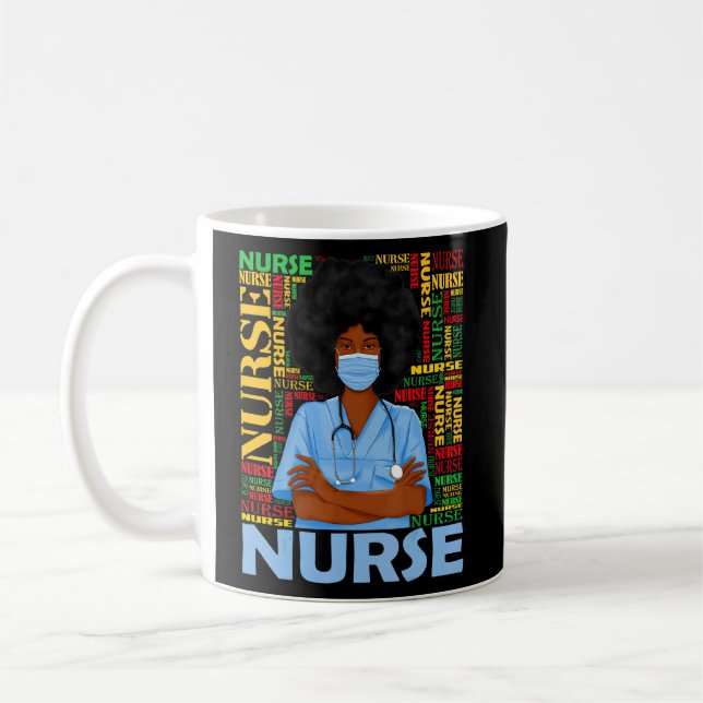 Taza De Café Enfermera negra para mujeres Chicas Melanin Nursi  (Izquierda)
