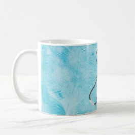 Taza De Café Enfermera o Médica Estetoscopios Monograma Azul