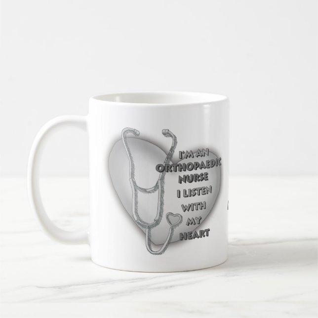 Taza De Café Enfermera ortopédica de Gray Heart (Izquierda)