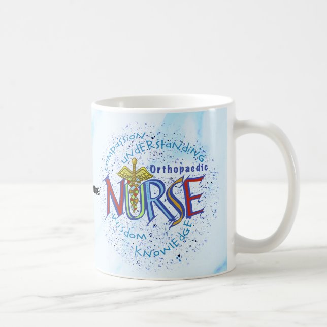 Taza De Café Enfermera ortopédica Motto personalizado enfermera (Derecha)