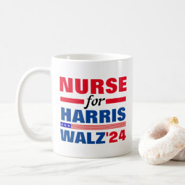 Taza De Café Enfermera para Harris Walz Azul Rojo