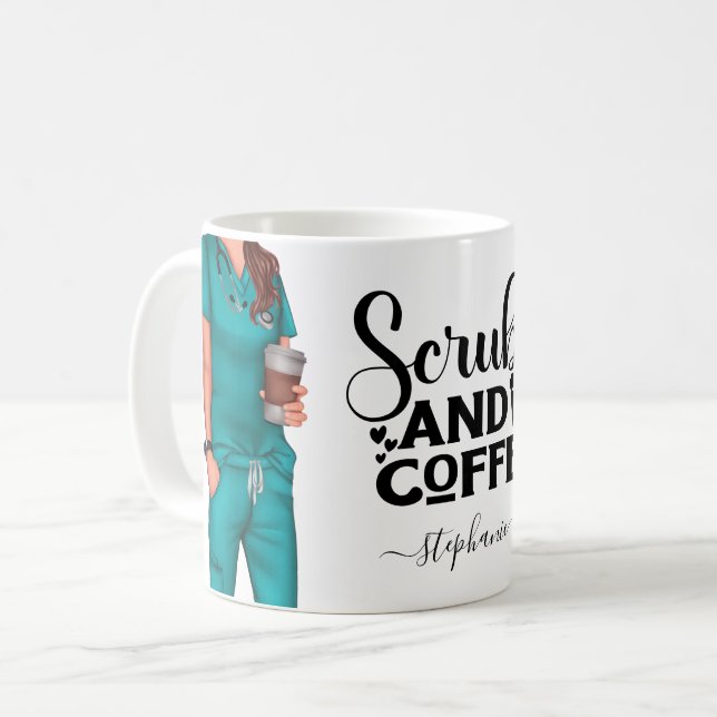 Taza De Café Enfermera personalizada de café y tazón de café (Anverso izquierdo)