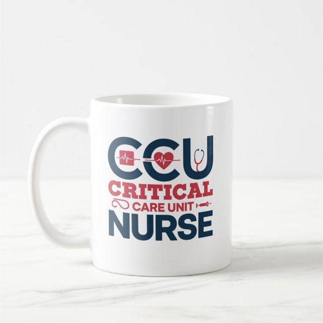 Taza De Café Enfermera personalizada de la CCU (Izquierda)