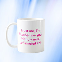 Enfermera personalizada RN con nombre y colores pe