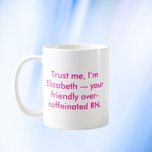 Taza De Café Enfermera personalizada RN con nombre y colores pe
