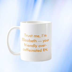 Taza De Café Enfermera personalizada RN con nombre y colores pe