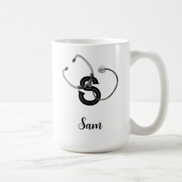 Taza De Café Enfermera personalizada Stethoscope Monograma mode