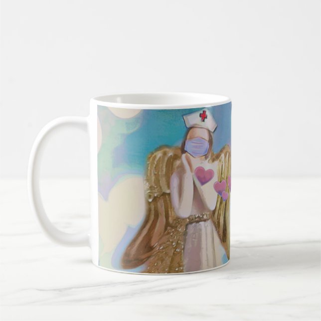Taza De Café Enfermera Profesional Médica Médica Ángel Arte (Izquierda)