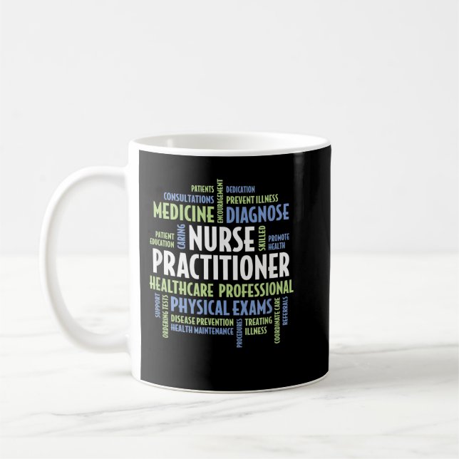 Taza De Café Enfermera Profesional - Palabras NP para regalo NP (Izquierda)