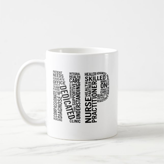 Taza De Café Enfermera profesional Word Art NP (Izquierda)