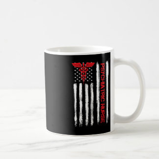 Taza De Café Enfermera psiquiátrica Bandera Americana RN Salud 
