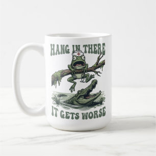 Taza De Café Enfermera Rana Divertida Meme Aguanta RN
