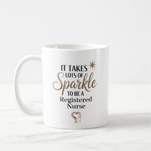 Taza De Café Enfermera Registrada con Brillo Personalizado